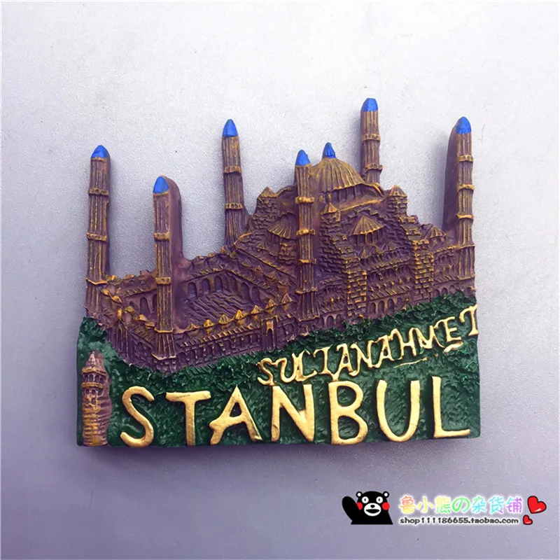 

1Pcs Turkey Istanbul Sultanahmet Camii Blue Mosque Scenery Tourist Souvenirs Refrigerator Magnets For Kitchen Fridge