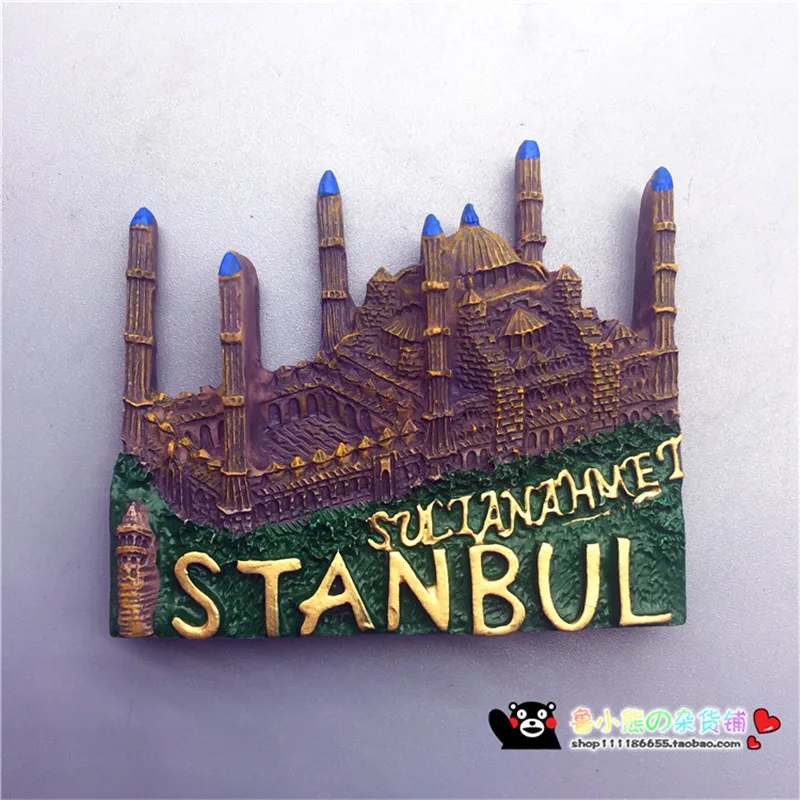 1Pcs Turkey Istanbul Sultanahmet Camii Blue Mosque Scenery Tourist Souvenirs Refrigerator Magnets For Kitchen Fridge|magnetics for|souvenir