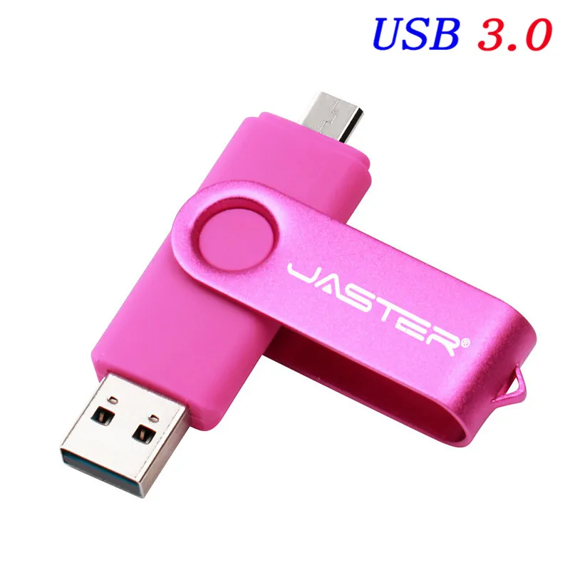Pink JASTER USB 3,0 OTG USB флеш-накопитель для смартфонов/планшетов/ПК 8 ГБ 16 ГБ 32 ГБ 64 Гб 128 ГБ флеш-накопитель высокоскоростной флеш-накопитель - Цвет: Pink