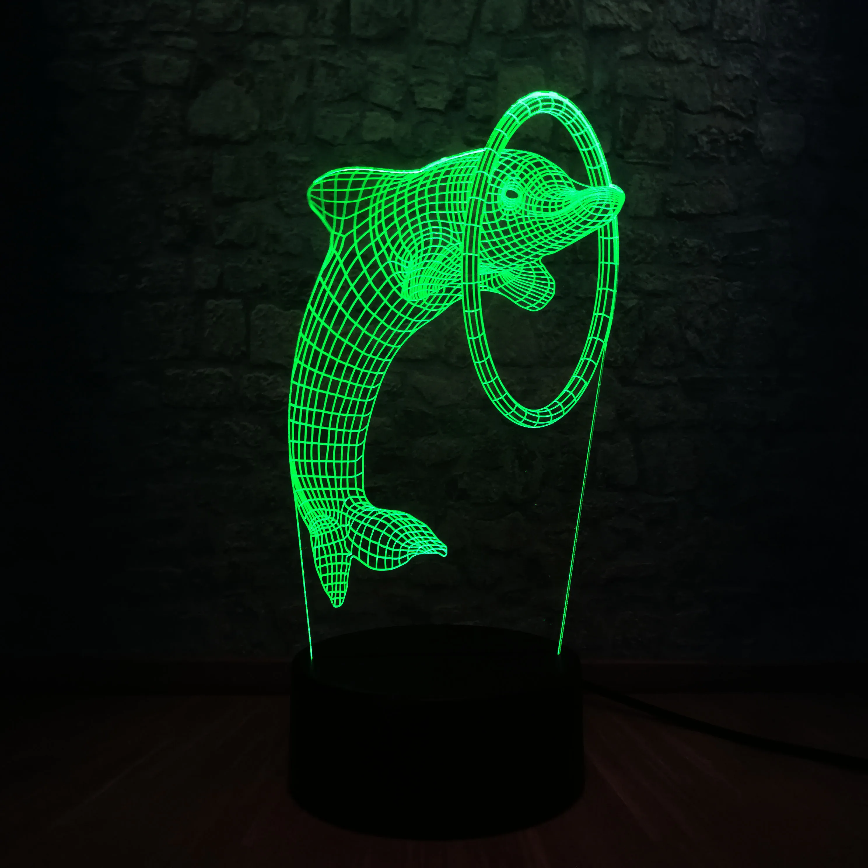 Активный животный 3D светодиодный USB лампа милый Дельфин прыжки Акула