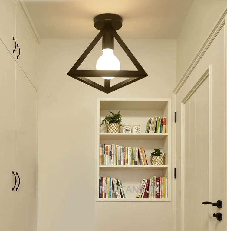 Черные потолочные светильники в скандинавском стиле с розеткой E27 модные