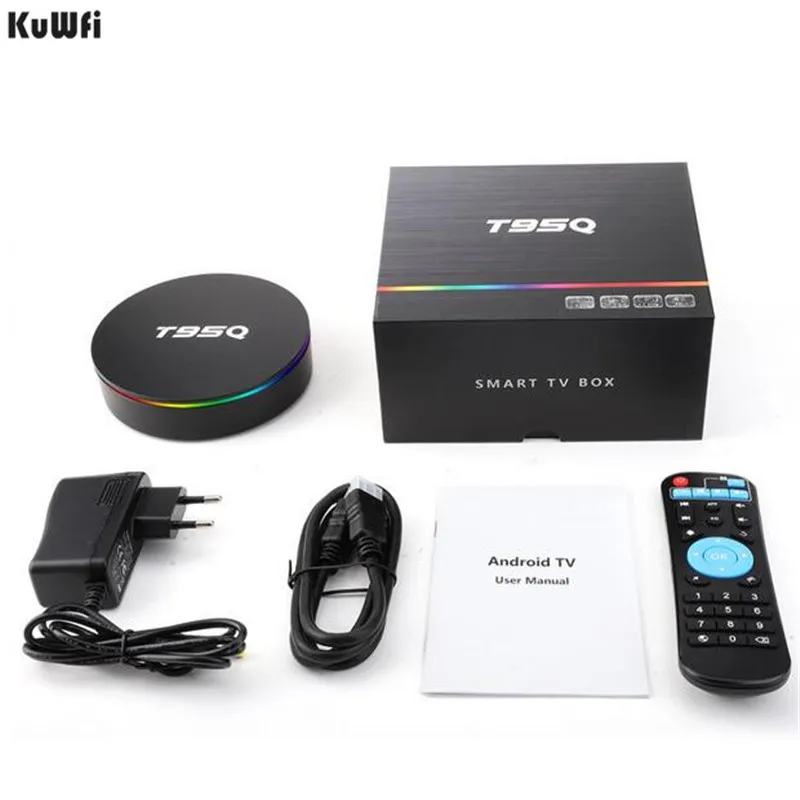 Смарт ТВ приставка KuWFi Android 4 + 32/2 4/5 8 ГБ Wi Fi Bluetooth 1 ядра 4K 1080P Full HD|ТВ-приставки и