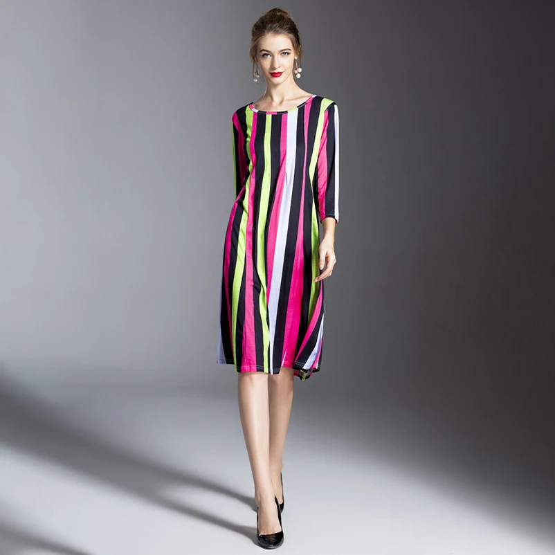 Винтажное платье А силуэта с высокой эластичной талией женские летние платья