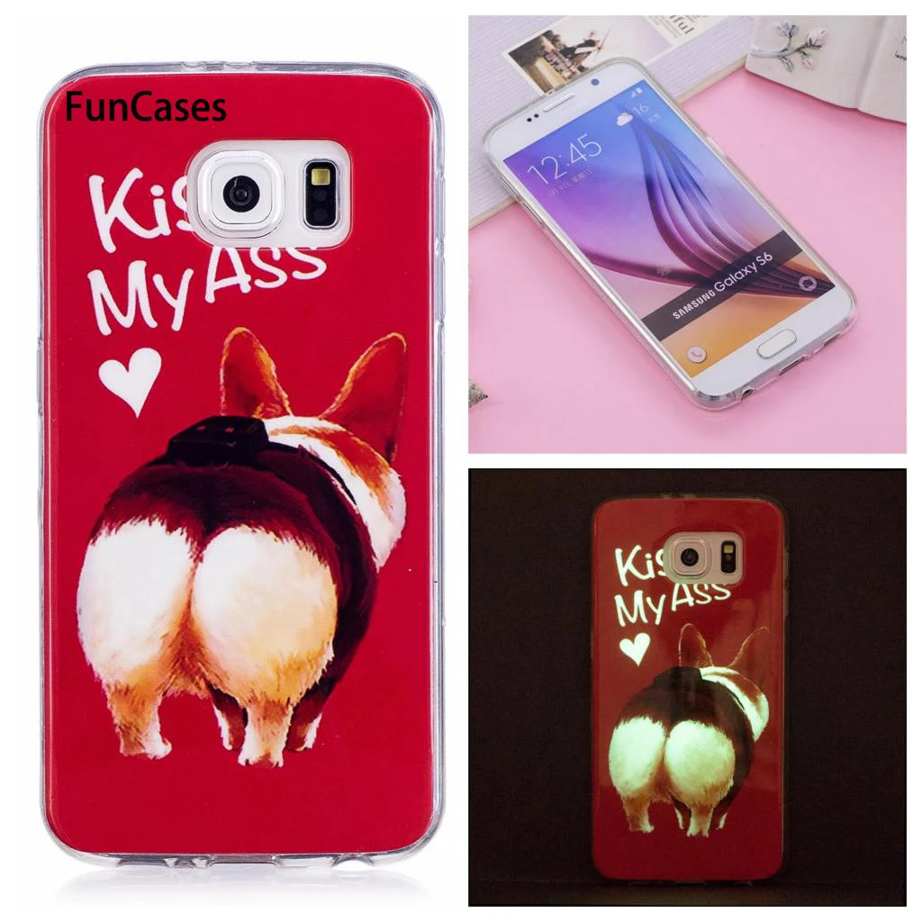Мягкий чехол для Samsung Galaxy S6 S 6 G920 G920W8 G920F G920FD Единорог собака световой Силиконовый