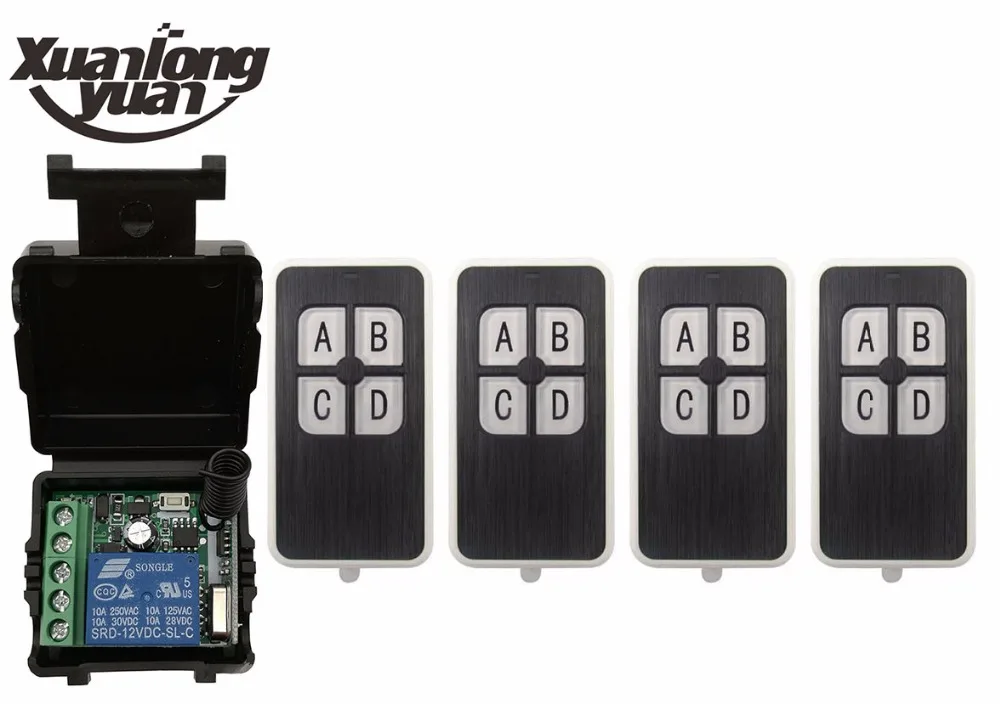

Xuanlongyuan DC12V 1CH пульт дистанционного управления выключатель света реле выход радио приемник модуль и передатчик двери гаража лампа/окно