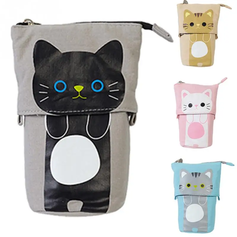 Портативный чехол карандаш на молнии милый тканевый карман для карандашей