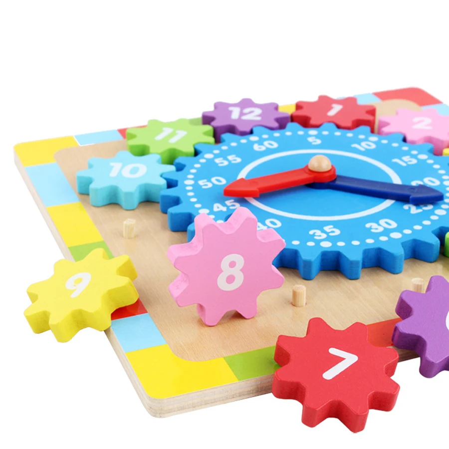 Детские часы игрушки деревянный Монтессори развивающие время обучающие