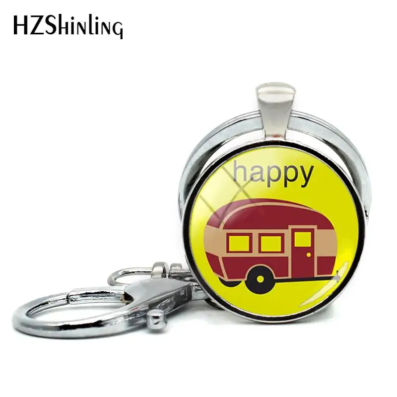 Брелок Happy Camper для путешествий автомобильный брелок стеклянный купол ручная