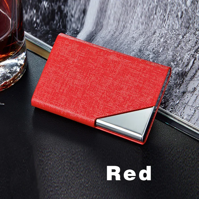 Red1 ID держатель для карт, визитница, кошелек, чехол для кредитных карт, для женщин и мужчин, кожаный, водонепроницаемый, защита для карт, металлические кошельки - Цвет: Red1