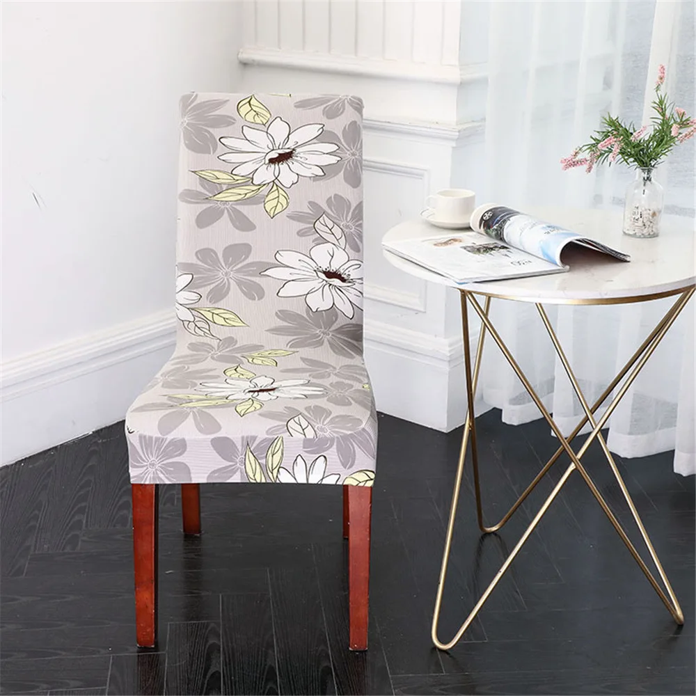 2 шт цветочный спандекс Чехол для стула однотонный стрейч эластичный столовый