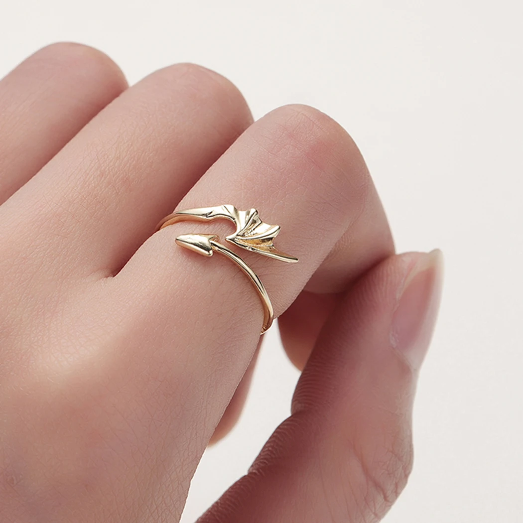 Kinitial Мода Стрелка кольца для женщин Aneis Feminino минималистский крылья ювелирные
