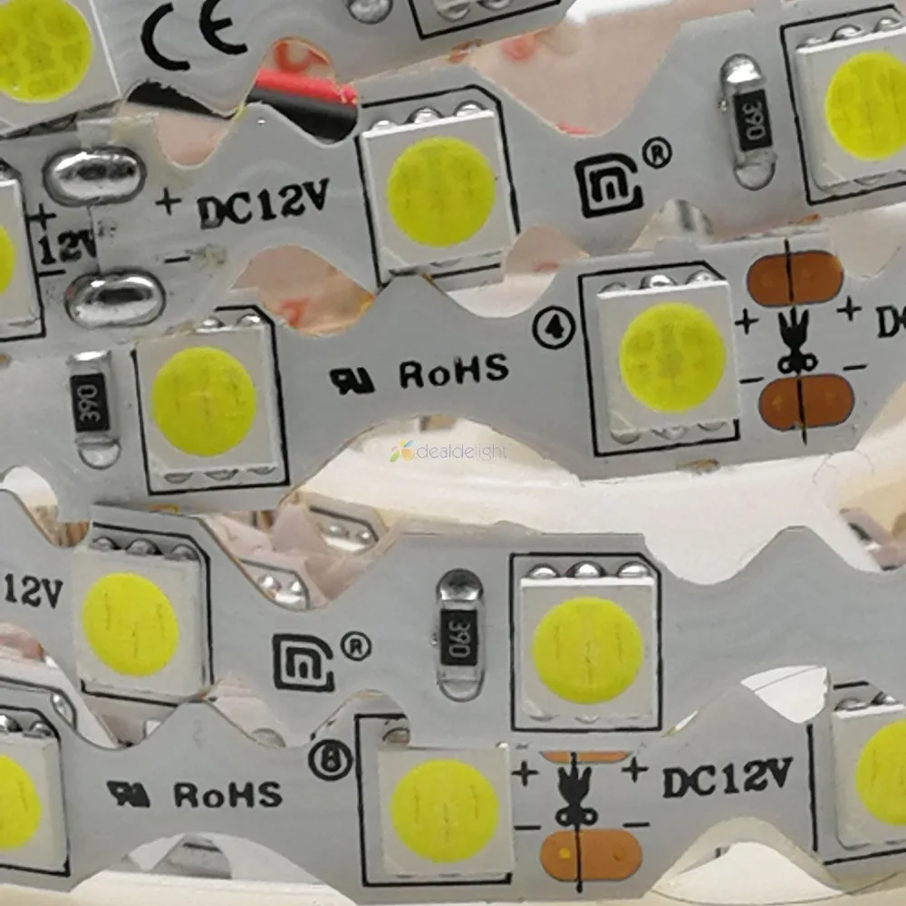 S форма 5050 SMD светодиодный 60 Светодиодный/м, свободный изгиб светодиодный ленты, белый/теплый белый/RGB, 12 В постоянного тока не водонепроницаемый 5 м/лот для письма канала