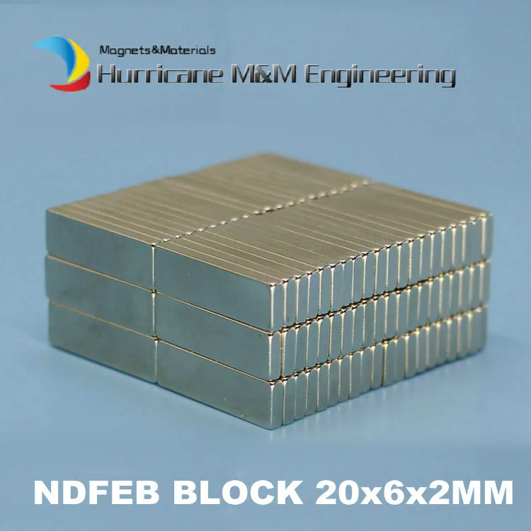 56 шт. NdFeB магнит Блок 20x6x2 мм Магниты Неодимовые N42 Редкоземельные постоянные