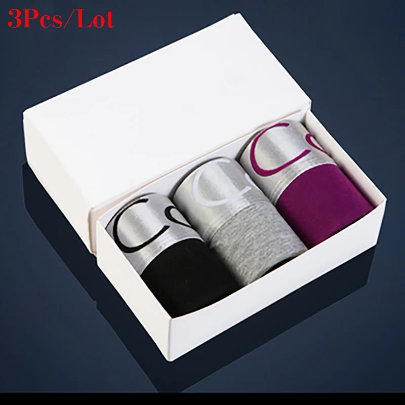 3Pcs-C Новые хлопковые шорты, мужское дышащее нижнее белье, мягкие боксеры, мужские однотонные боксеры, шорты размера плюс, мужские боксеры, нижнее белье, трусы - Цвет: 3Pcs-C