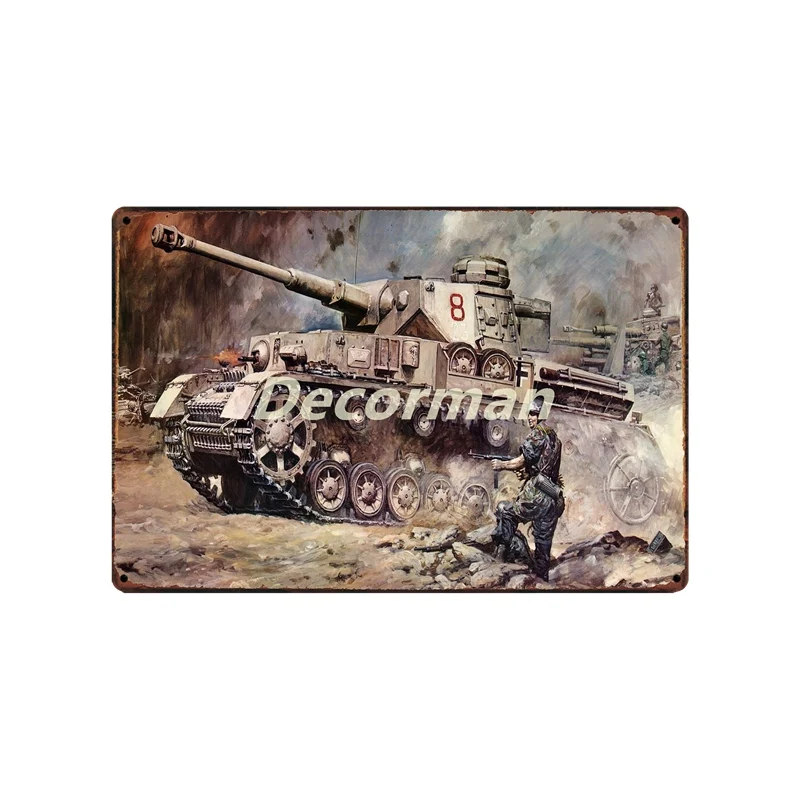 [DecorMan] Танк военные жестяные знаки декор для паба