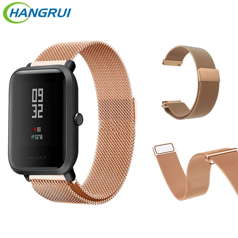 Hangrui умный Браслет Миланская петля ремешок для часов Xiaomi Huami AMAZFIT Bip BIT PACE Lite