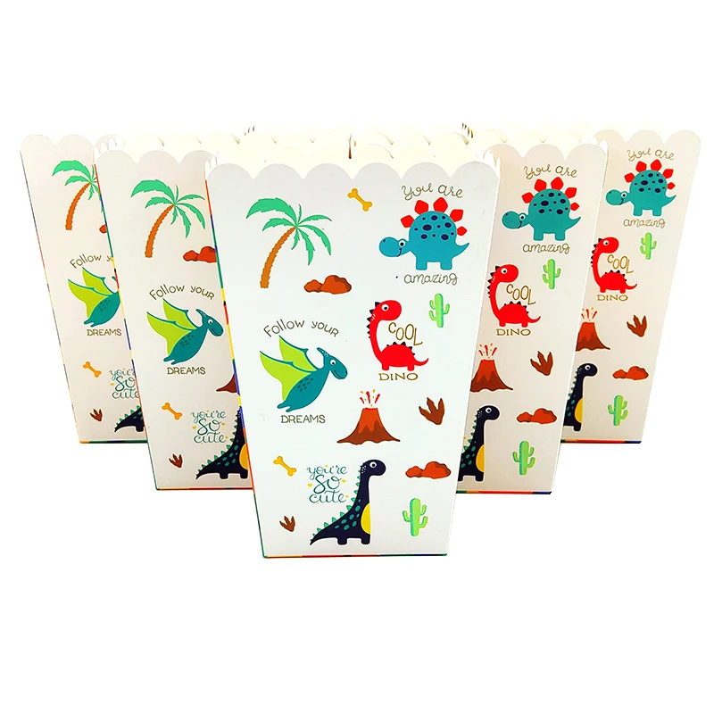 8 шт./лот попкорн закуски коробка для детей пижама с динозавром тема День Рождения