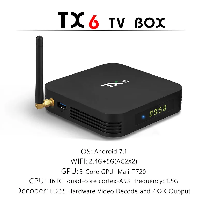 TX6 Smart tv Box Android 9,0 Allwinner H6 Четырехъядерный 4 Гб 64 Гб 4K Tanix TX6 4 ГБ 32 ГБ Google Youtube медиаплеер телеприставка