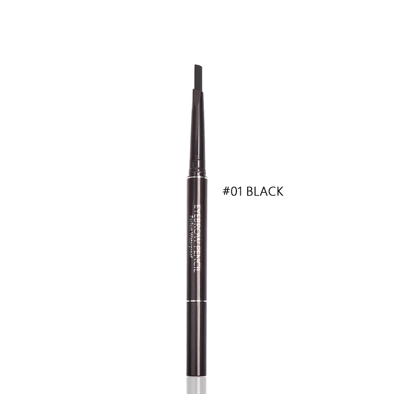 01 black MIXDAIR карандаш для бровей, 4 цвета, двухсторонний карандаш для бровей, водостойкий стойкий карандаш для бровей, увеличитель бровей, тату-ручка для макияжа - Цвет: 01 black