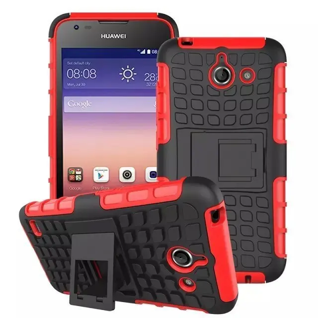 Ударопрочный Резиновый Броня Kickstand Жесткий Стенд Чехол Для Huawei Y550 Сотовый