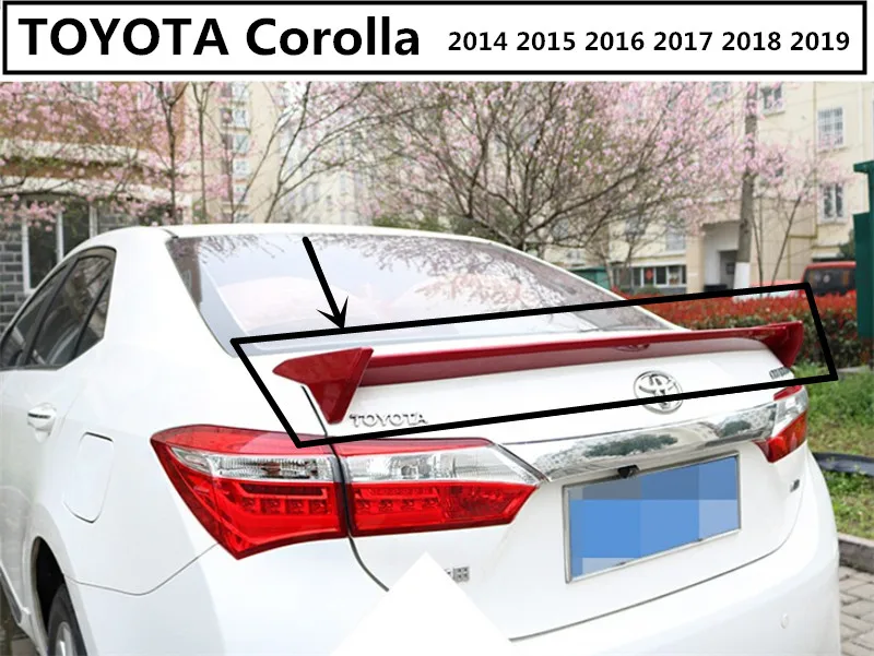 Спойлер для TOYOTA Corolla 2014 2015 2016 2017 2018 2019 Спойлеры крыла высокое качество ABS