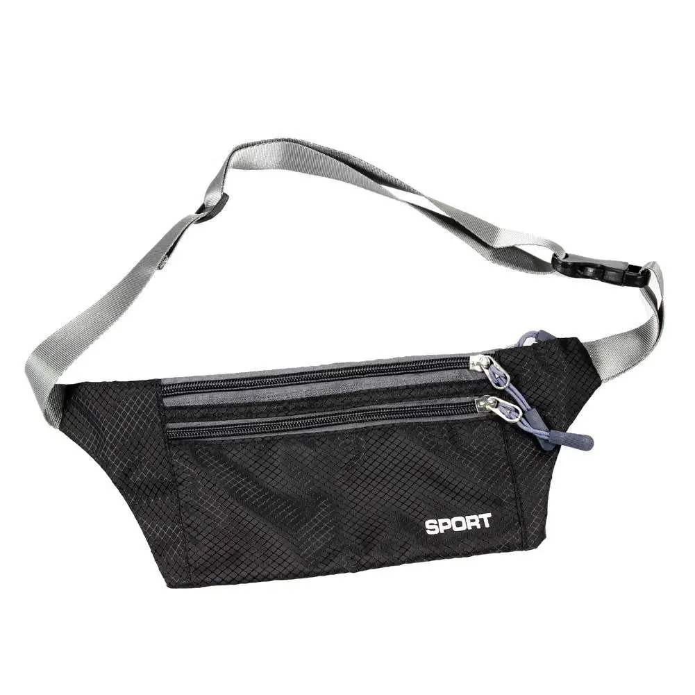 Travel Pouch Zippered Waist Compact Security Money Tablet Adjustable Belt Bags black color promotion | Спорт и развлечения
