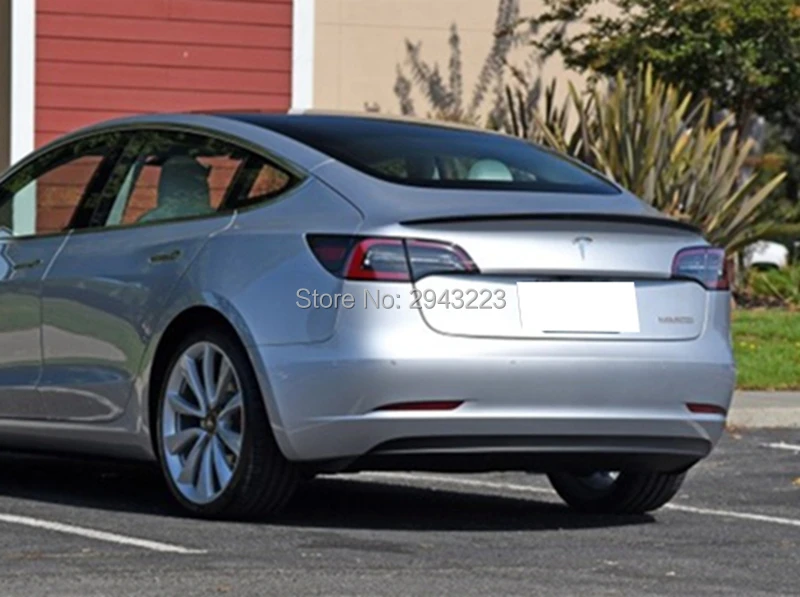 Для Новая Tesla модель 3 автомобильные аксессуары Высокое качество Настоящее углеродного волокна задний багажник спойлер заднего крыла украшения