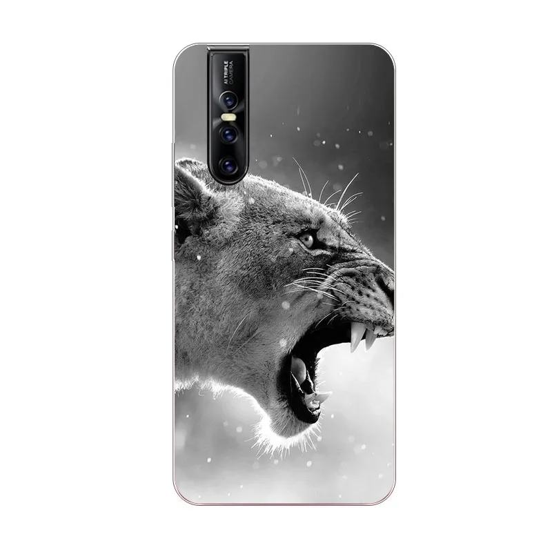 Vivo V15 Pro Case Silicon Beast animal Painting Soft TPU Back Cover for Phone protect Bags shell |