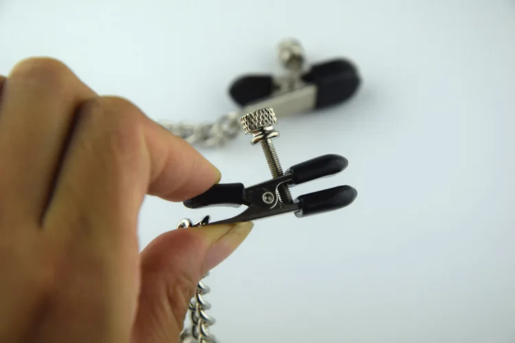 Секс игрушки зажимы для сосков с металлической цепочкой 30 см клиторальный