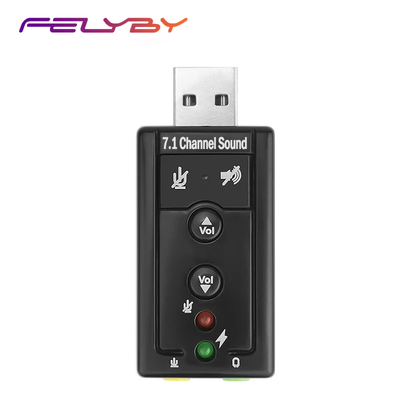 Хит! Внешняя звуковая карта USB FELYBY | Аудиоадаптер 2 0 Разъем 3 5 мм для подключения