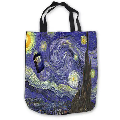 Пользовательские холст Vincent_van_Gogh Tote Ручные Сумки хозяйственная сумка