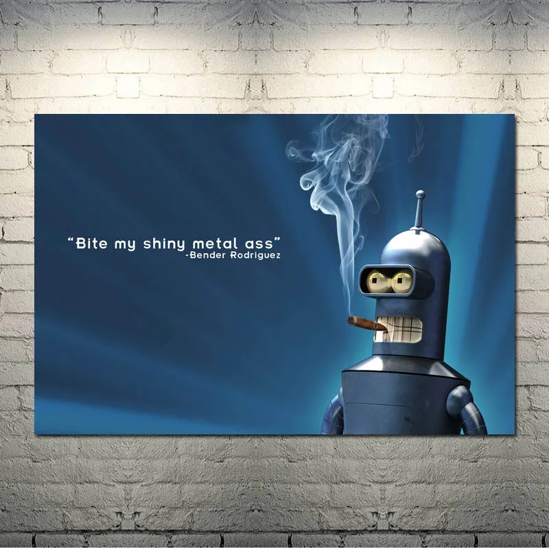 picture 1 Futurama мультфильм аниме искусство шелк Холст плакат 13x20 24x36 дюймов настенные панно-001 - Цвет: picture 1