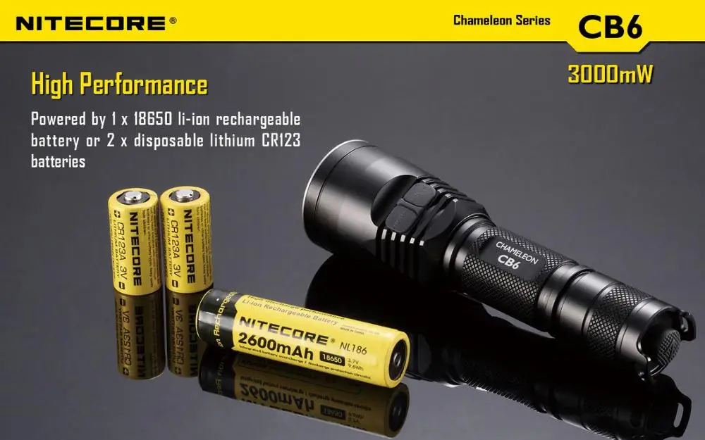 Цена оптовой продажи NITECORE CB6 CG6 CR6 CI6 CU6 CREE XP-G XP-E 4x СИД чипы фонарик без 18650 Батарея