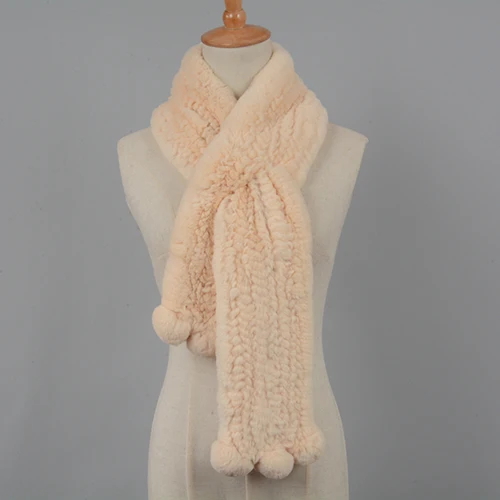 Beige Jancoco Max женский толстый вязаный шарф с натуральным кроликом Рекс высокого качества мягкие платки на весну и зиму, сохраняющие тепло лучшие подарки S7125 - Цвет: Beige