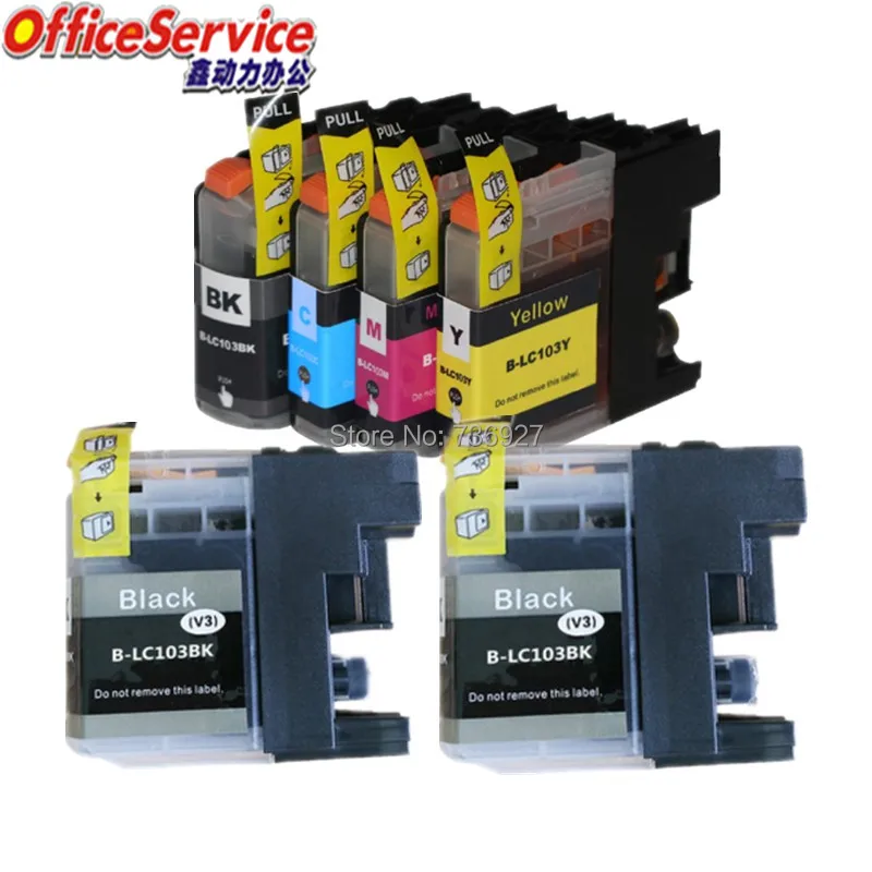 Совместимый чернильный картридж 5Black LC103 LC101 для лазерного принтера|ink cartridge|cartridge