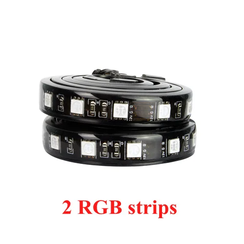 ALSEYE Контроллер вентилятор для компьютера с LED RGB вентилятор& RGB полосы набор, 1100рпм цвет переменная охлаждения Вентиляторы, двойной полосы для компьютера - Цвет лезвия: 2 Strips