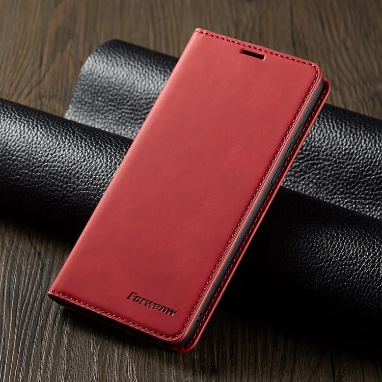 Роскошный кожаный чехол-книжка для samsung Galaxy S10, S9, S8 Plus, S10e, Note 9, A6, A7, A8, держатель для карт, Магнитный кошелек, подставка, чехол-книжка - Цвет: Red