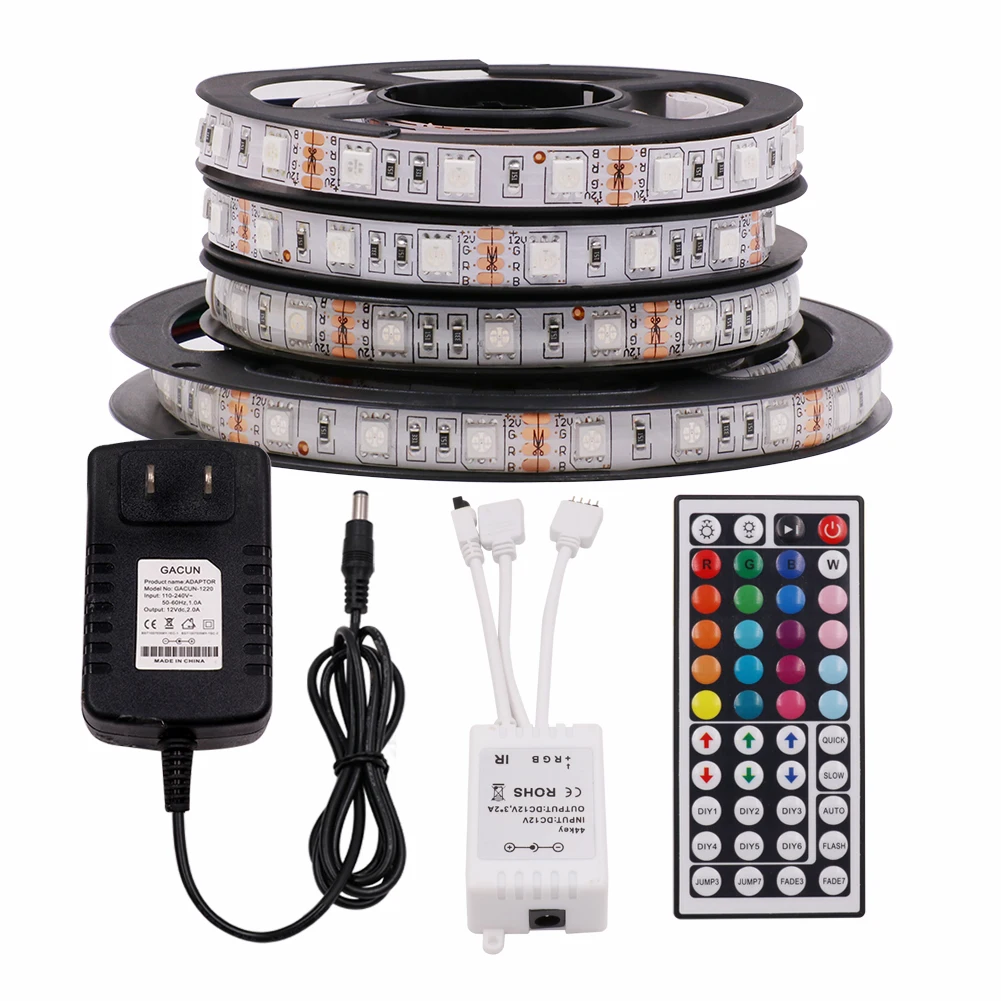 1 м/2 м/5 м Высокое качество 5050 RGB Светодиодная лента DC12V 60 Светодиодный s/m