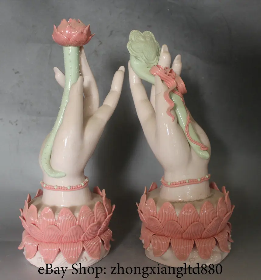 11 &quotКитайский буддизм Де Хуа Белый фарфор цветок лотоса Будда рука Ru Yi пара | Дом