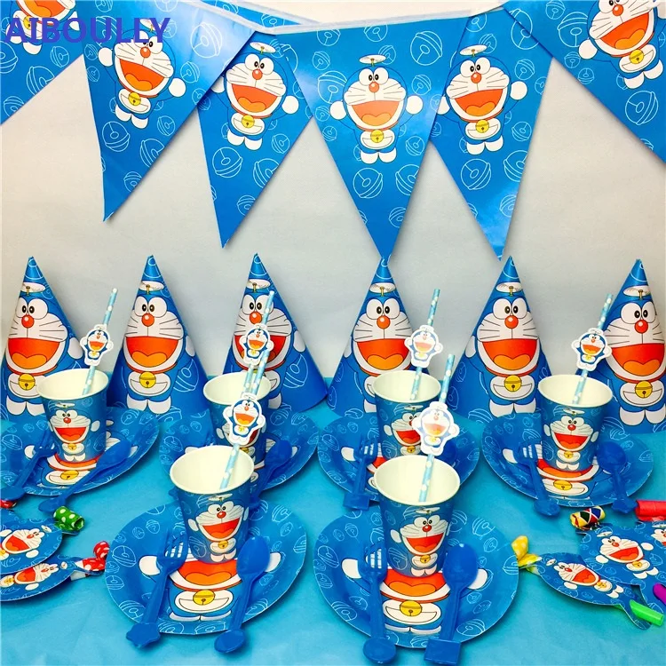 Принадлежности для вечеринок 50 шт. 6 детей декор вечеривечерние Doraemon набор посуды