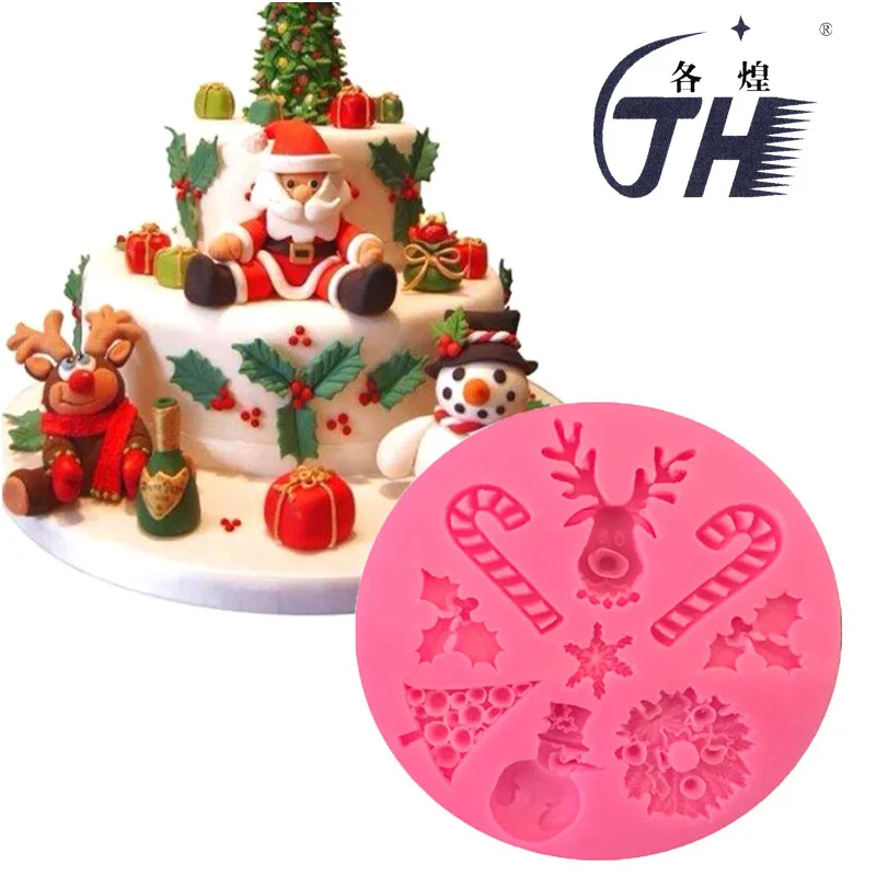 Рождественская силиконовая форма для торта Moule Fondant Forms Stentil желейной рыбы