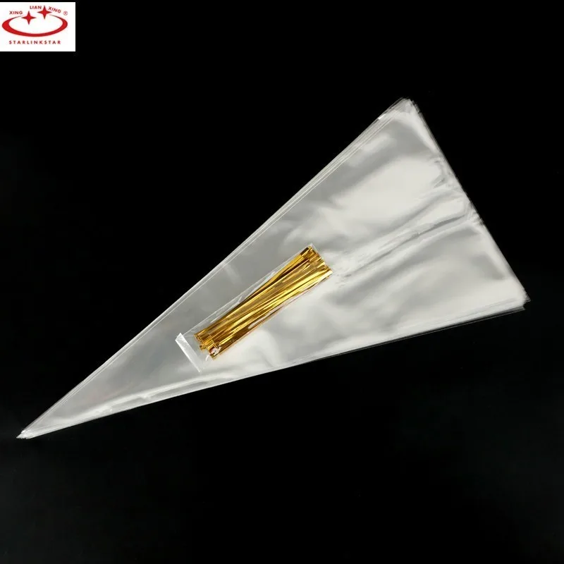 50PCS Candy Bag Wedding Birthday Party Decoration Gift Conical Plastic Packaging Cookie Dropshipping |