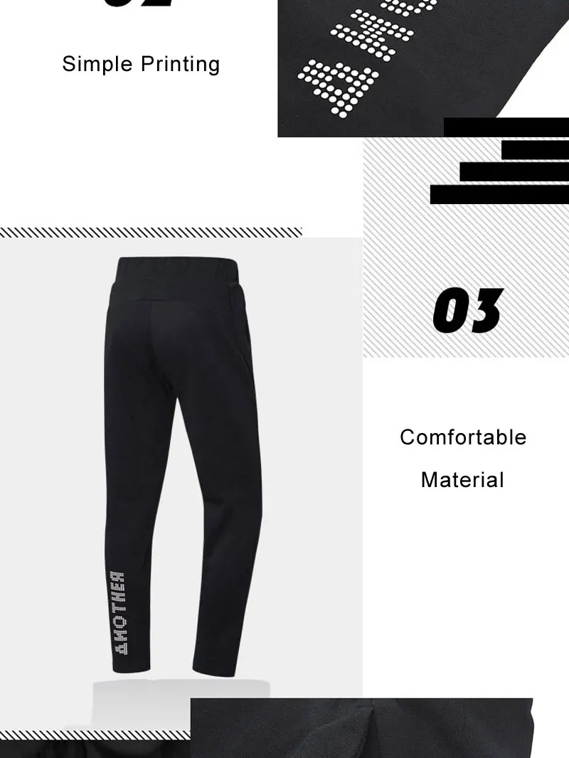 Li-Ning женские трендовые спортивные штаны из 87% хлопка и 13% полиэстера, удобные спортивные штаны с подкладкой AKLN116 WKY166