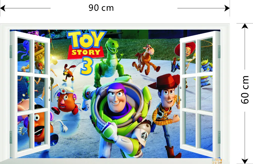 3D наклейки на стену с изображением героев мультфильмов для детской комнаты