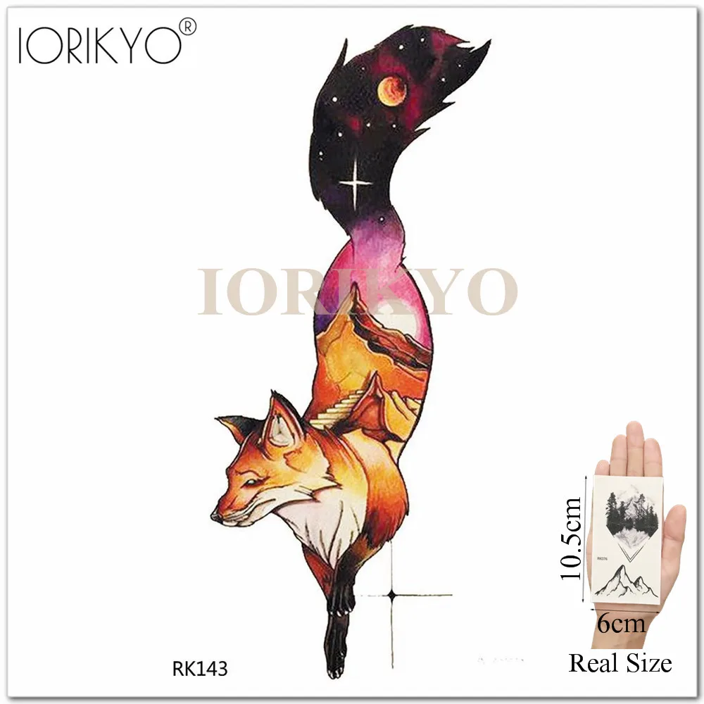 Черный треугольник кроличий флэш Водонепроницаемый поддельные тату наклейка