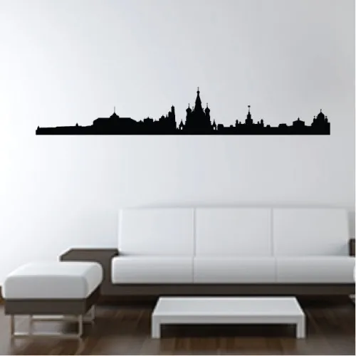 

New York City Skyline Wall Stickers Moscow Russia Places Wall Art Decal Transfers Custom Made Color