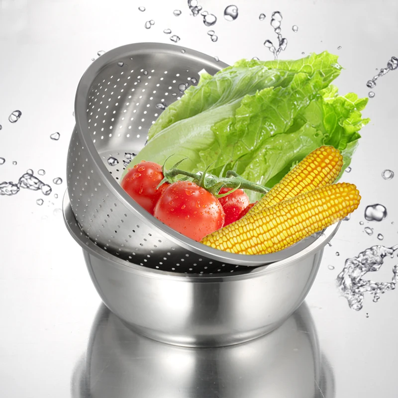 Набор посуды из 2 предметов толстые кастрюли нержавеющей стали ситечко для слива