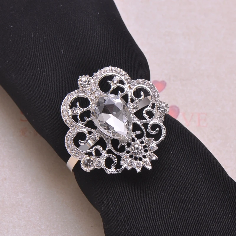 (J0343 ring) 40 мм x 42 потрясающий горный хрусталь для салфеток кольца свадьбы украшение