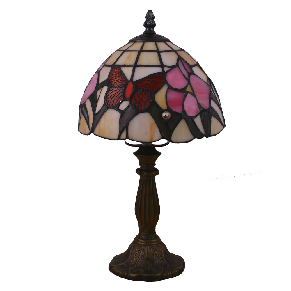 8 дюймовая настольная лампа из витражного стекла декоративная бабочка с