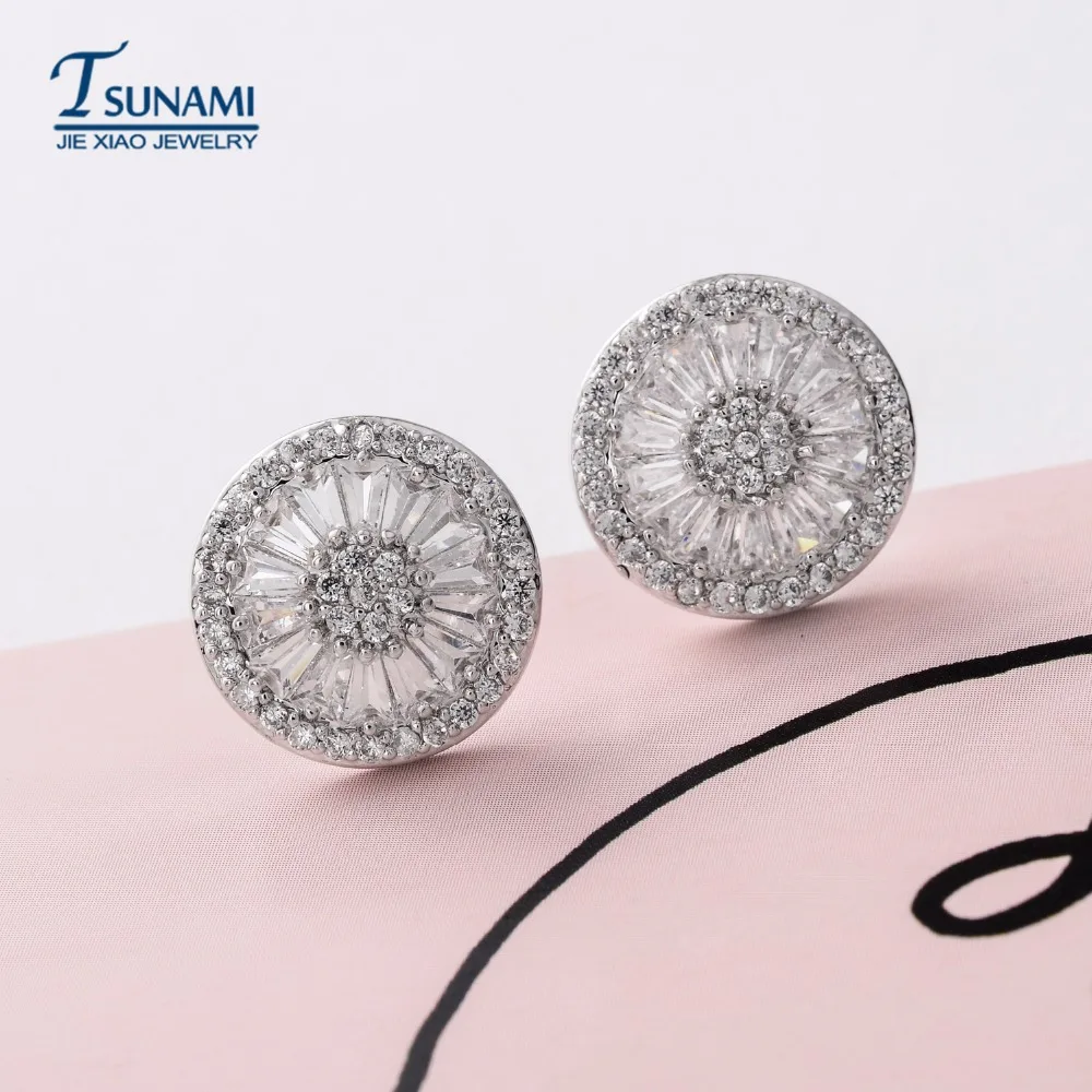 Высокое качество AAA Циркон Круглые серьги для женщин Роскошные Ювелирные изделия